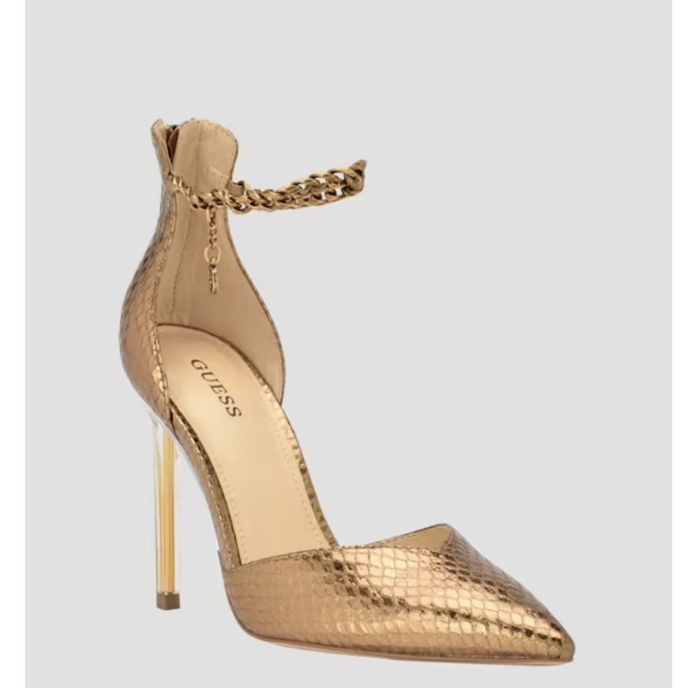 Stephany G-Chain Ankle Strap Pumps